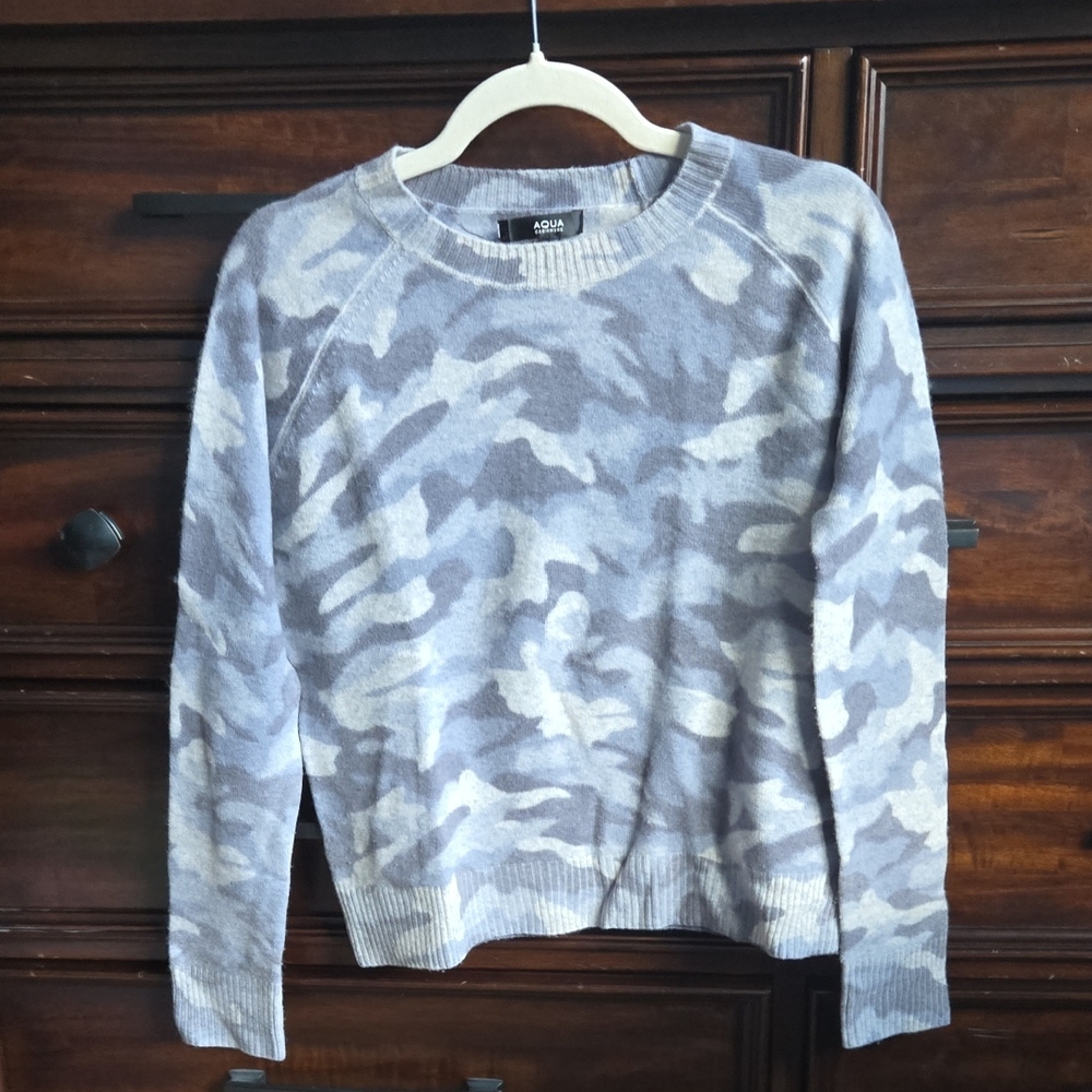 Aqua 100% Cashmere Crewneck Women Sweater XS